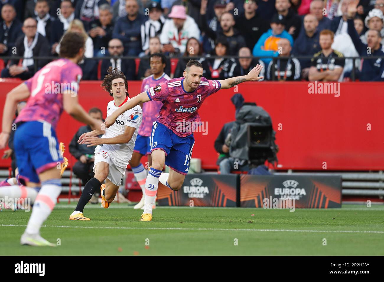 Turin, Italy. 14th May, 2023. Federico Gatti of Juventus FC wearing the new  jersey Home Kit 23/24 during the Serie A 2022/23 football match between Juventus  FC and US Cremonese at the