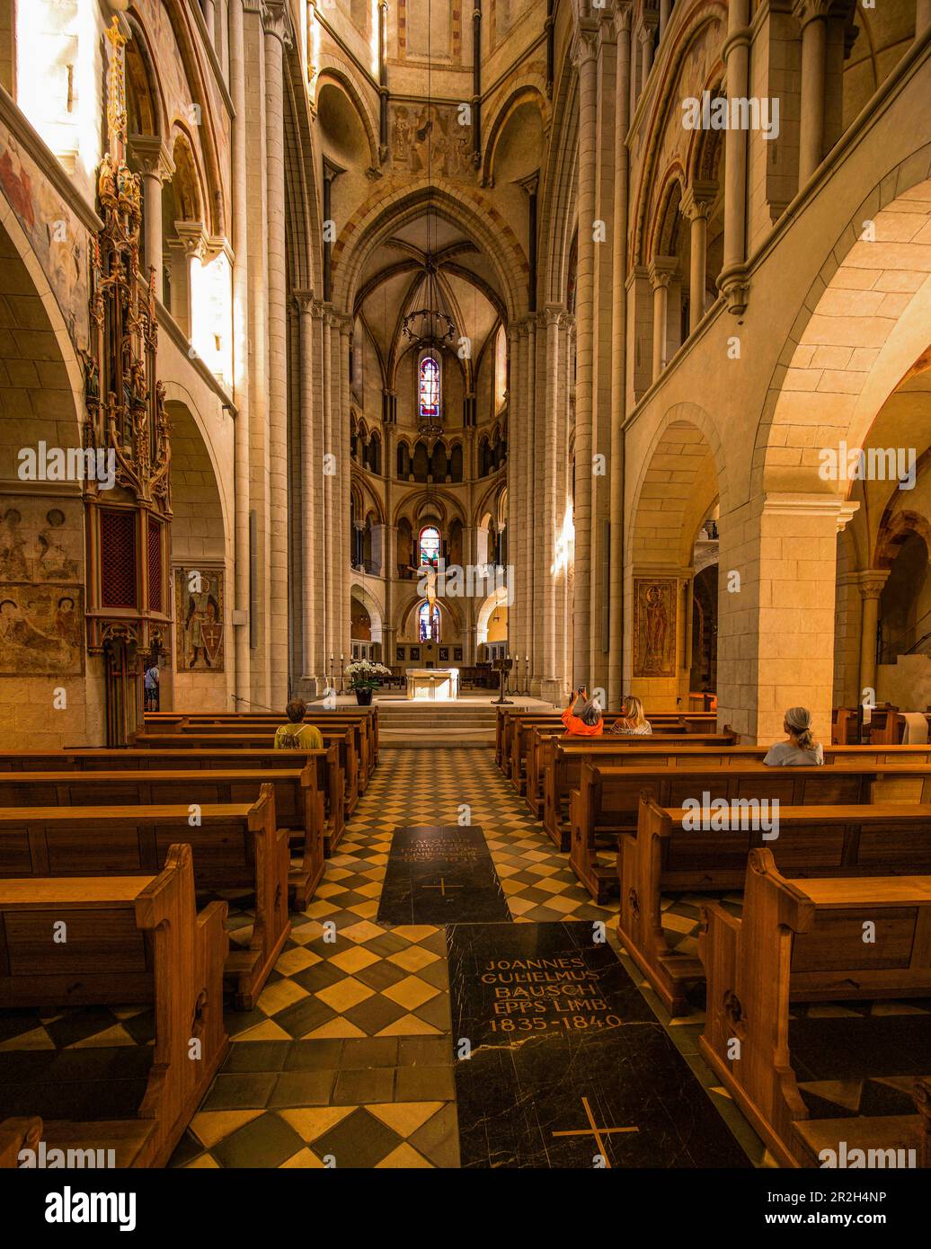 Limburg Cathedral, nave looking towards the choir, Limburg an der Lahn, Hesse, Germany Stock Photo