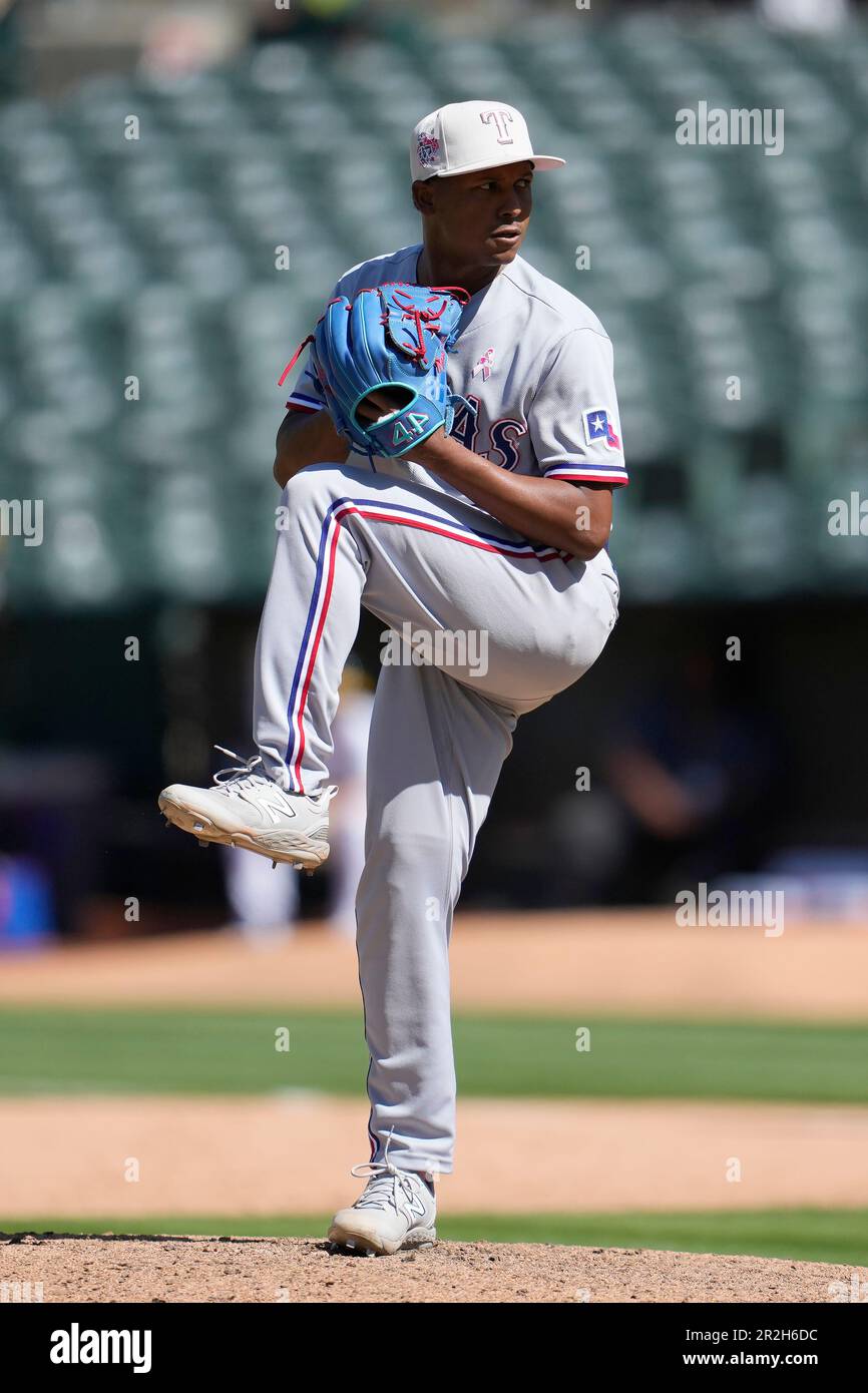 Texas Rangers pitcher Jose Leclerc during a baseball game against