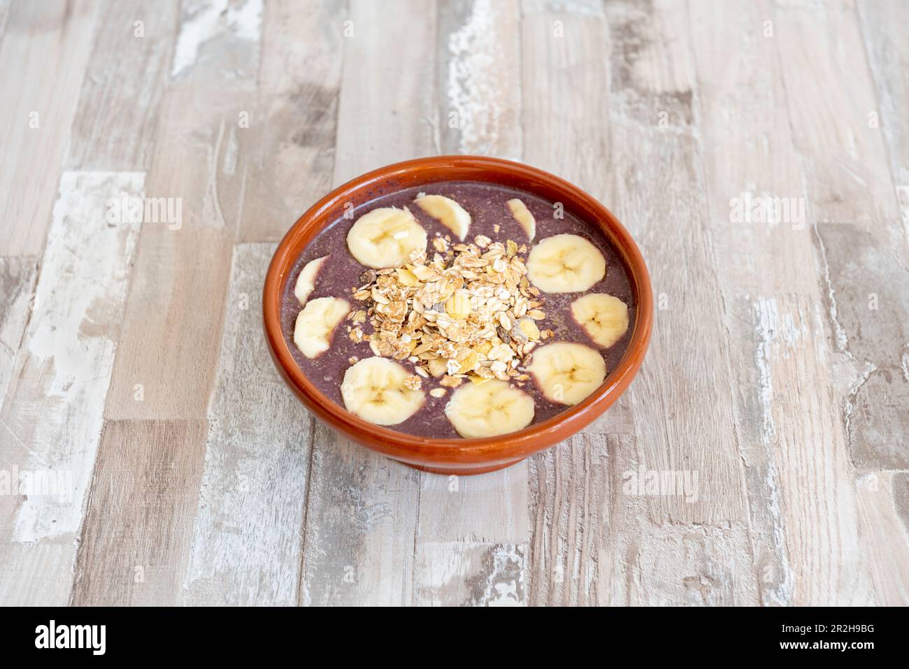 It is a typical Brazilian dish made with the frozen and crushed fruit of the Acai palm tree from the Amazon region. For its nutritional contributions, Stock Photo