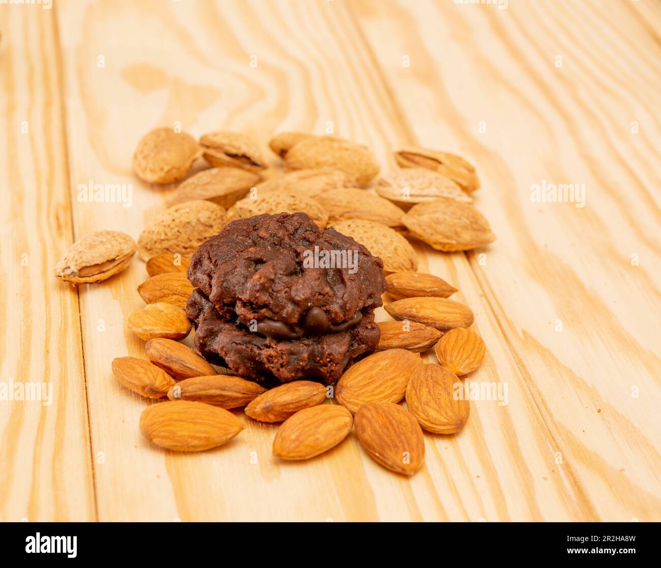Homemade chocolate and almond biscuits Stock Photo Alamy