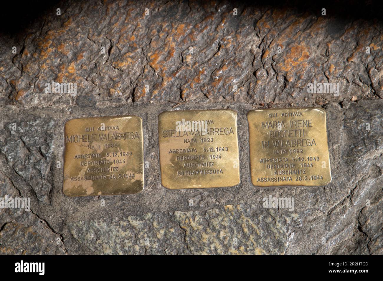Stumbling stones in memory of Jewish deportees (Shoah), Turin, Piedmont ...
