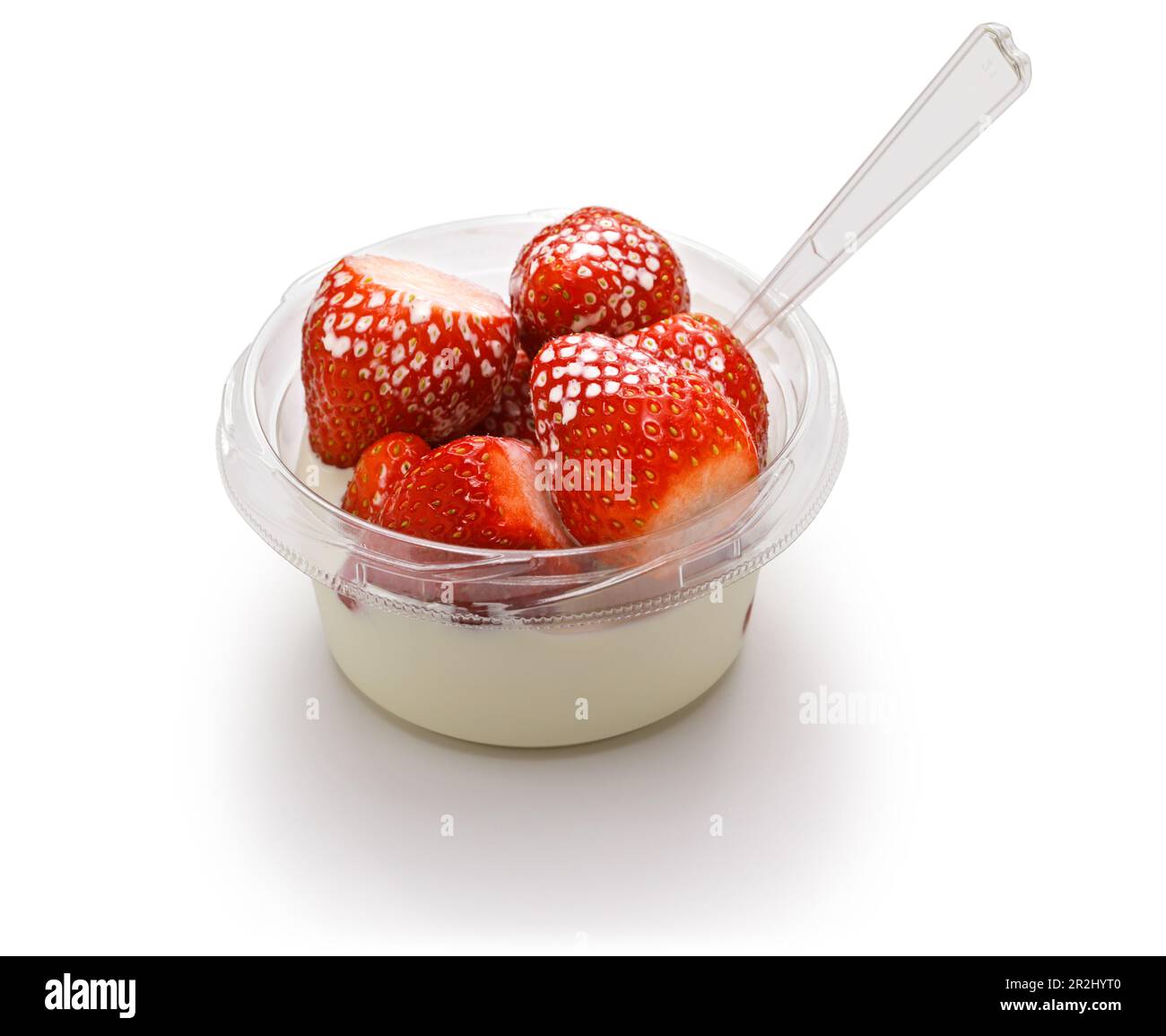 strawberries and cream, a small bowl, English summer specialty Stock Photo