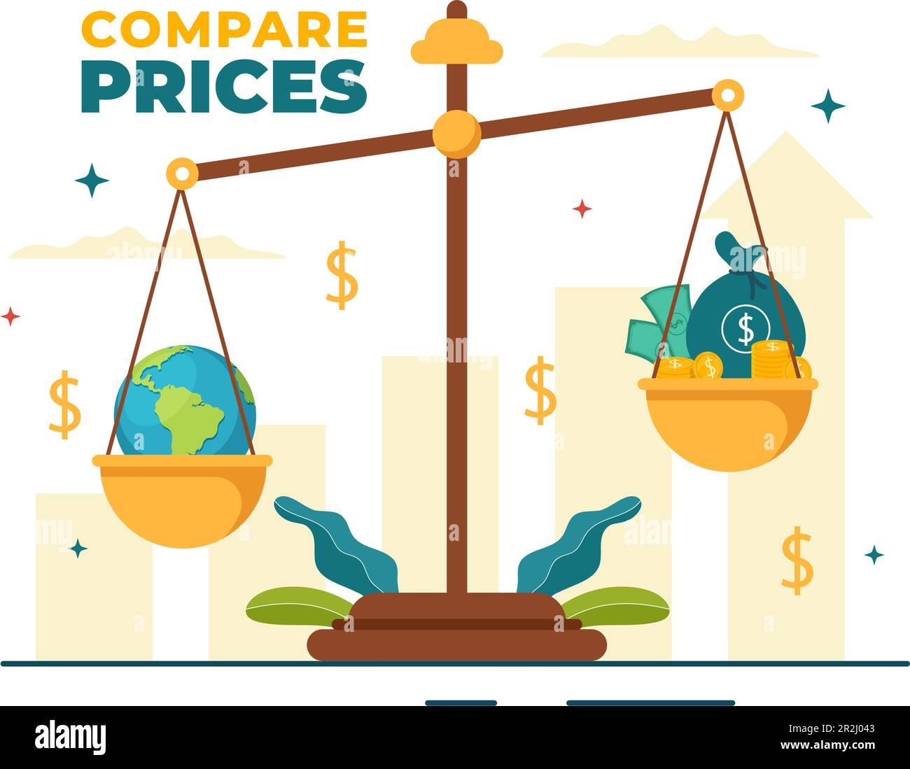 Balance scales money Stock Vector Images - Alamy