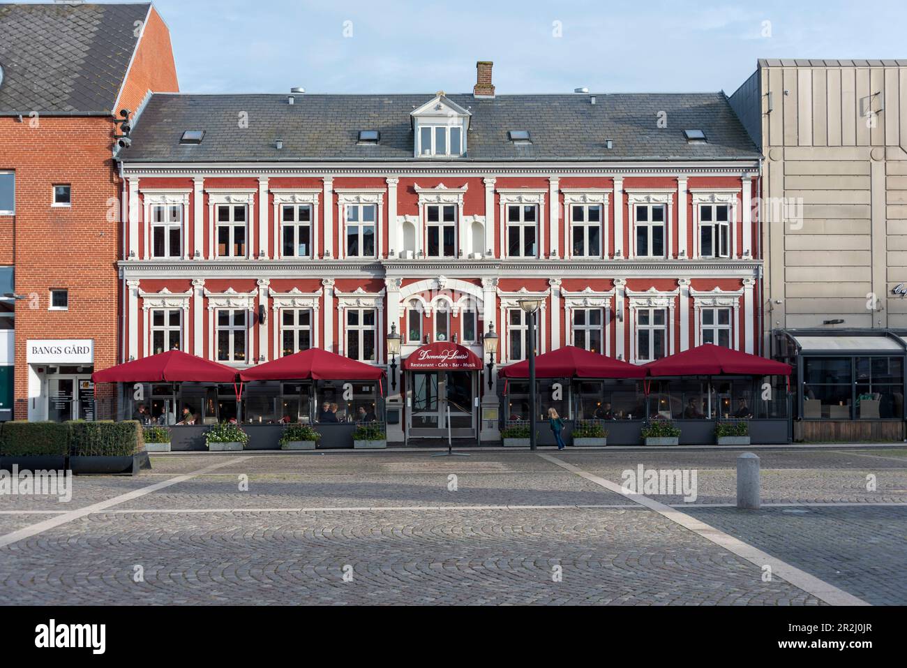 Historic Restaurant Dronning Louise, Market Square, Esbjerg, Syddanmark, Denmark Stock Photo