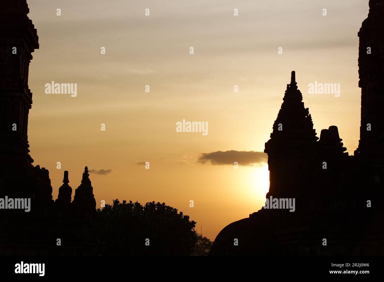 Sunset at Prambanan Temple, Java, Indonesia Stock Photo - Alamy