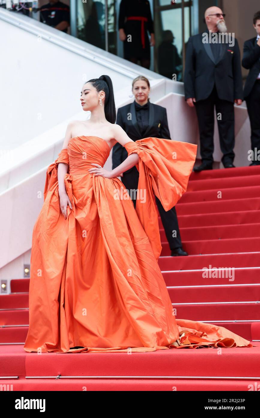 Cannes, France. 19th May, 2023. CANNES MAY 19 A guest arrives to the