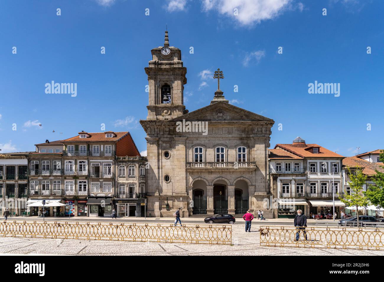 Basilica of St. Peter and the square Largo do Toural, Guimaraes, Portugal, Europe Stock Photo