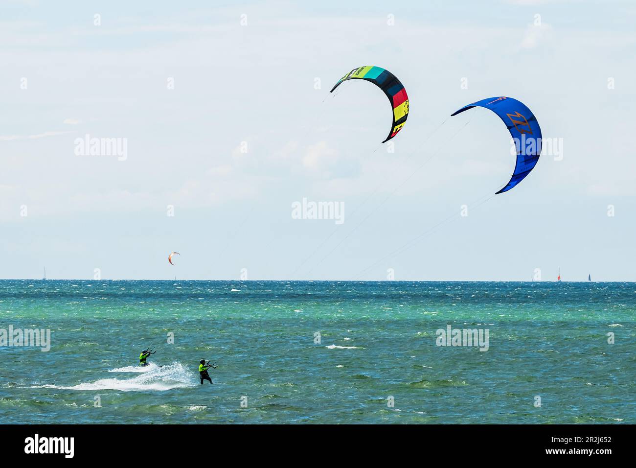 Kiters in the Baltic Sea, Heiligenhafen, Baltic Sea, Ostholstein, Schleswig-Holstein, Germany Stock Photo