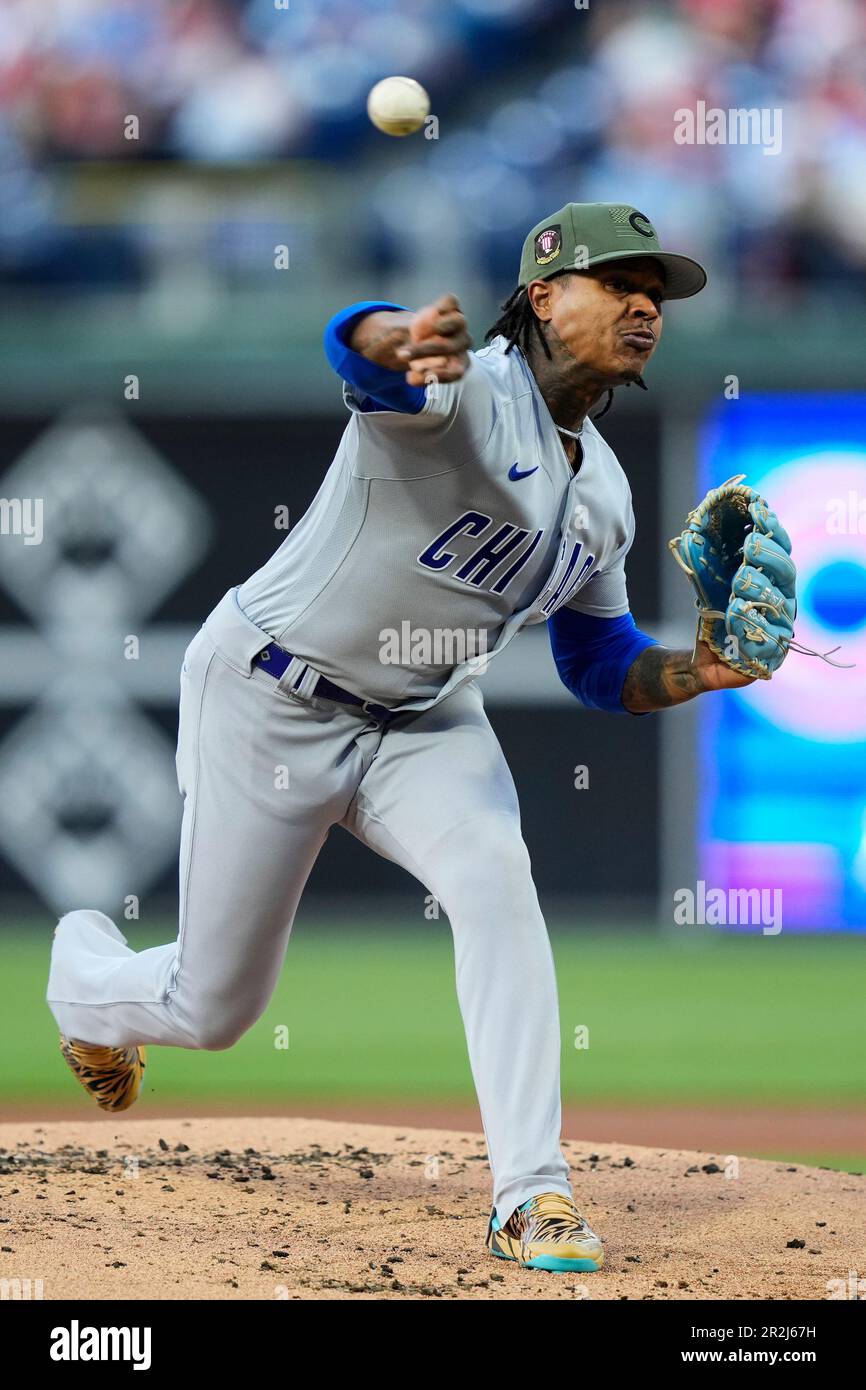 Chicago Cubs pitcher Marcus Stroman (0) pitches against the San Francisco  Giants during a MLB spring training baseball game, Saturday, Mar 19, 2022,  in Scottsdale, Ariz. (Chris Bernacchi/Image of Sport/Sipa USA Stock