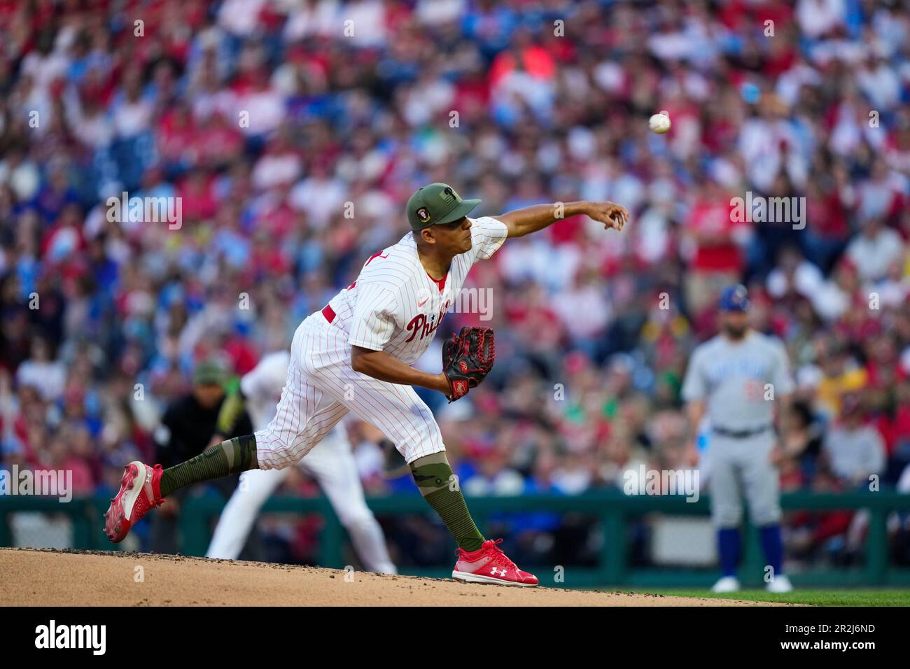 Philadelphia Phillies' Ranger Suarez plays during the second inning of
