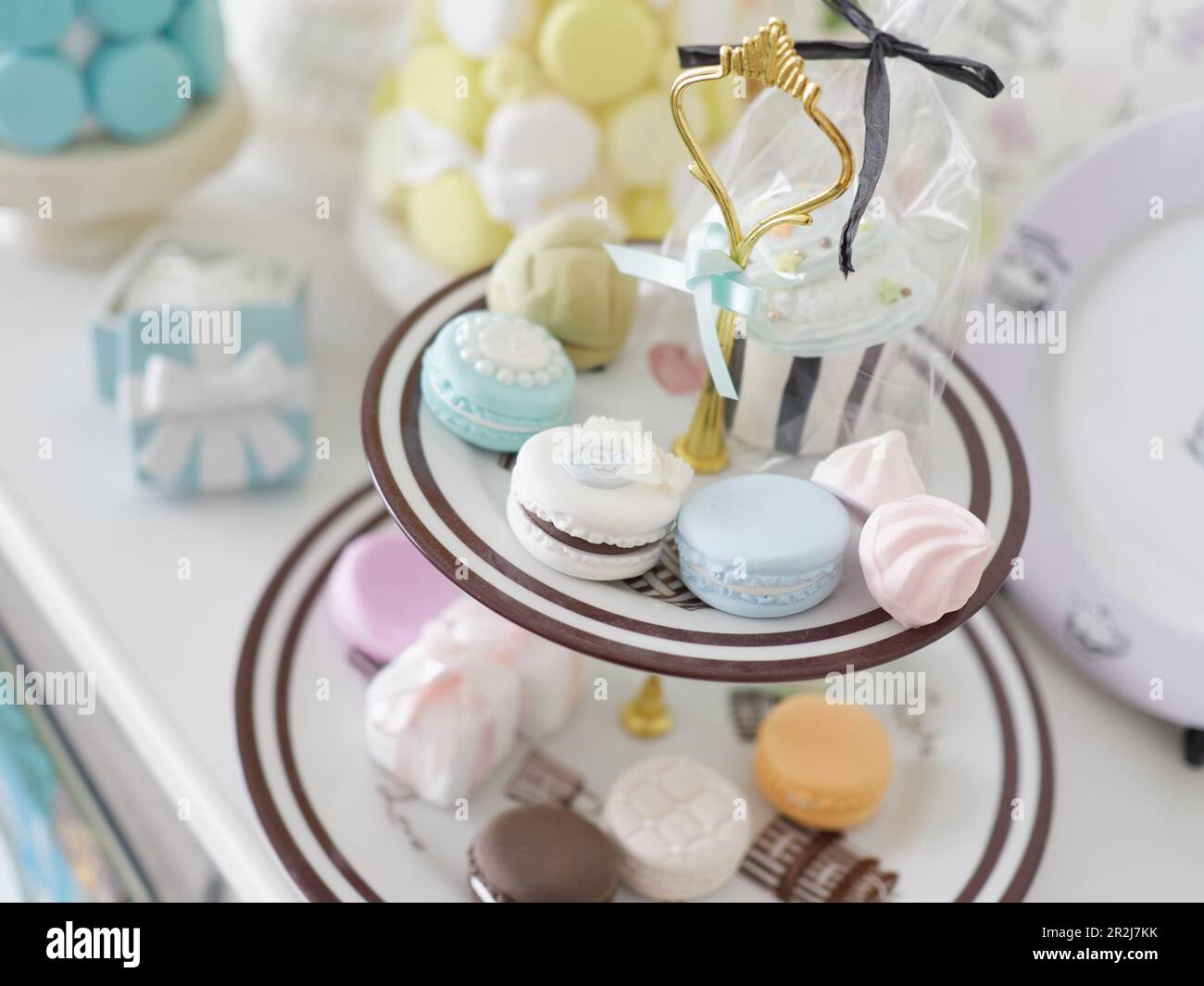 Handmade Cluff's Macaron Tower Stock Photo