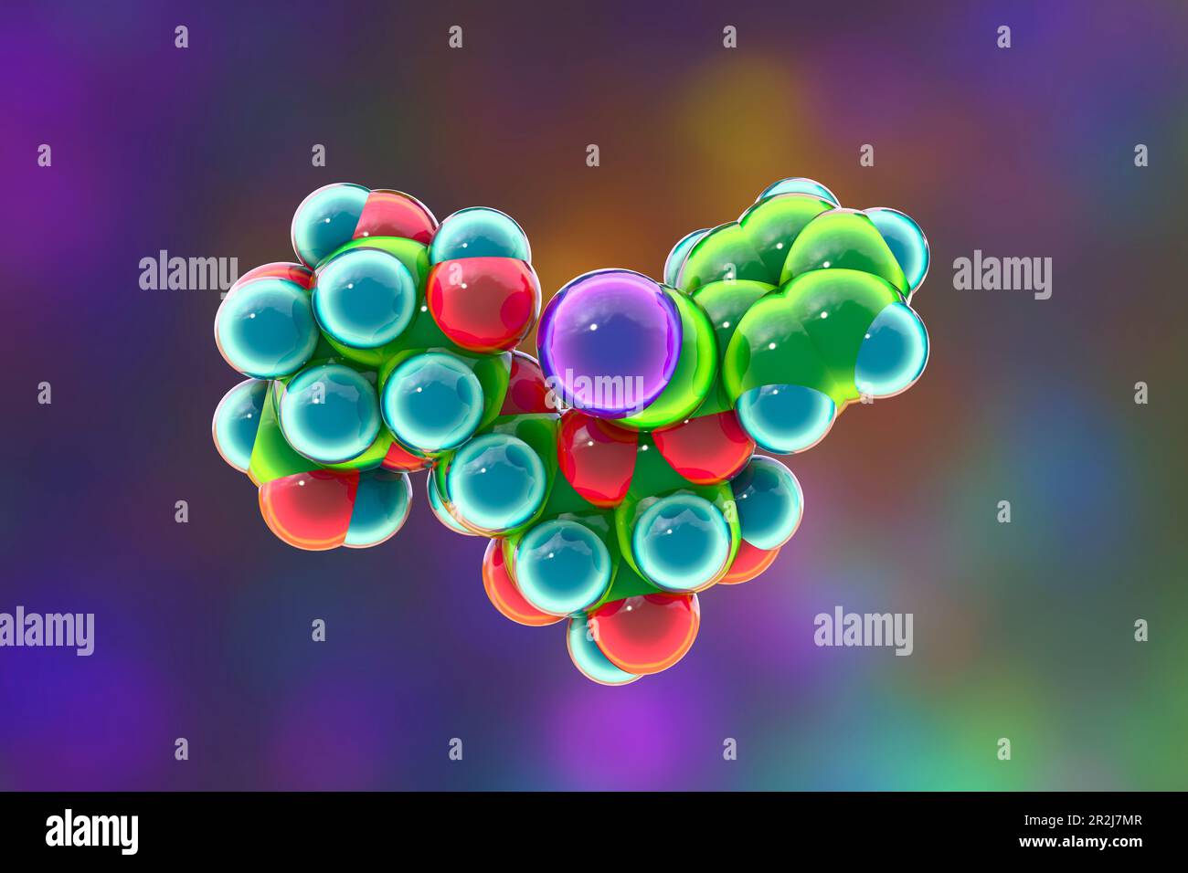 Molecular model of amygdalin, illustration Stock Photo