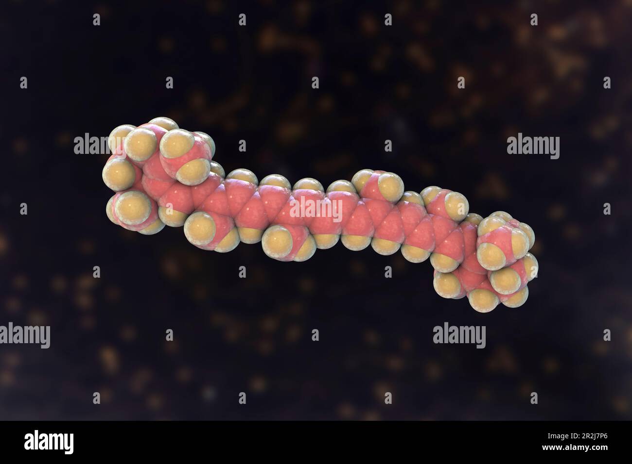 Molecular model of beta-carotene, illustration Stock Photo