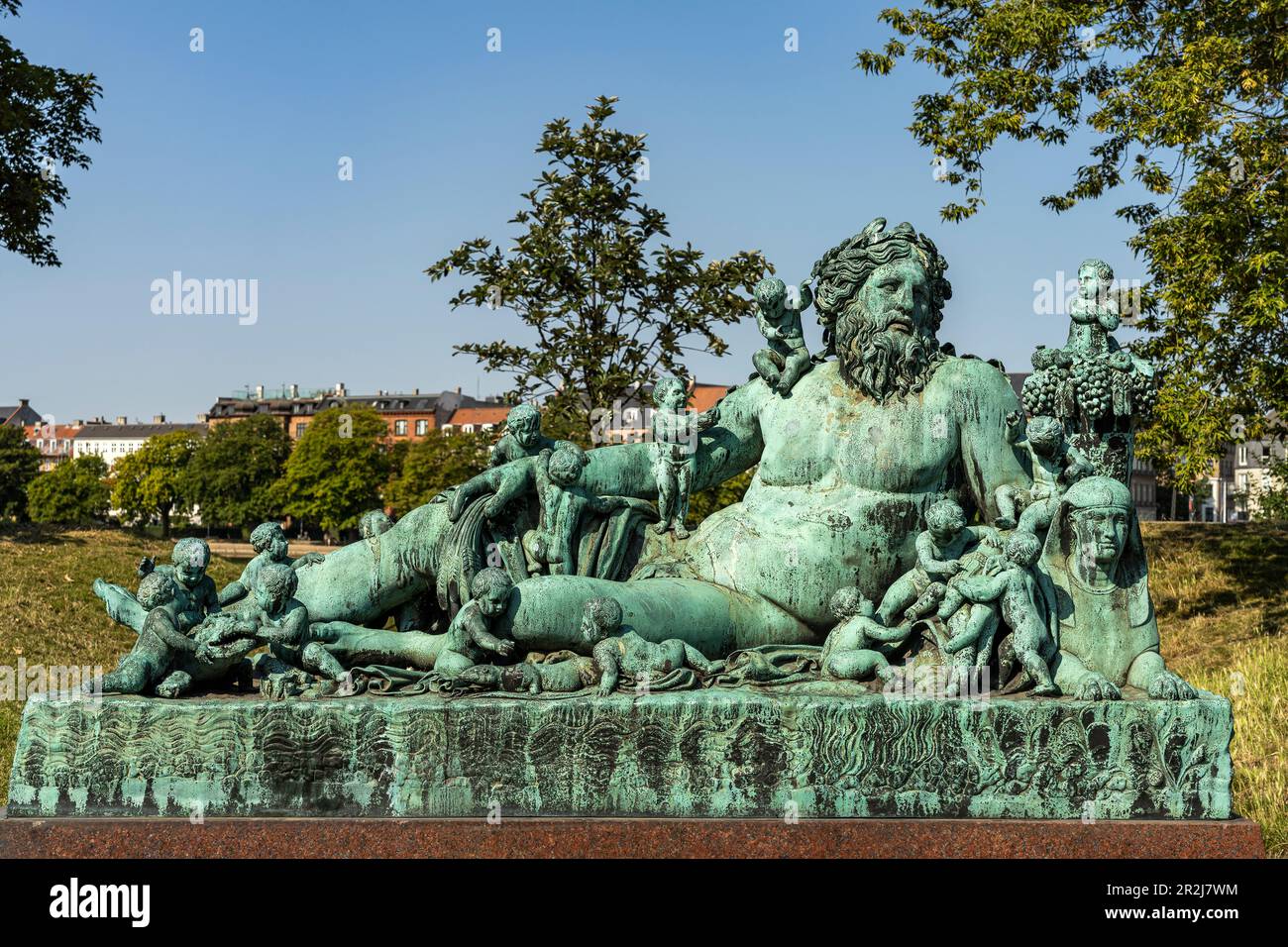 Nilen sculpture, statue of the Nile god at the Dronning-Louises-Bro bridge,  Copenhagen, Denmark, Europe Stock Photo - Alamy