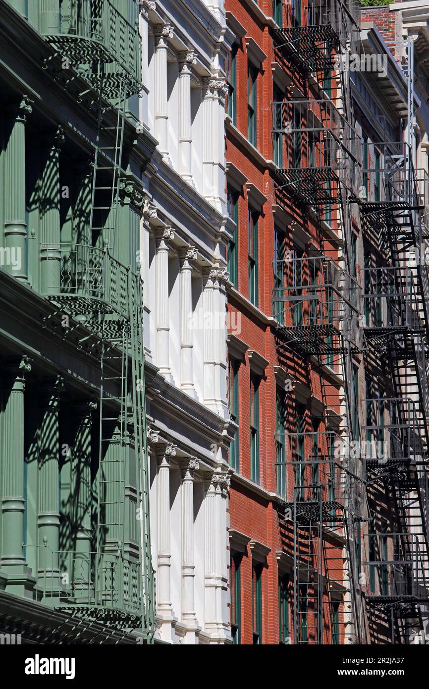 Greene Street, Cast Iron District SOHO, Manhattan, New York, New York, USA Stock Photo