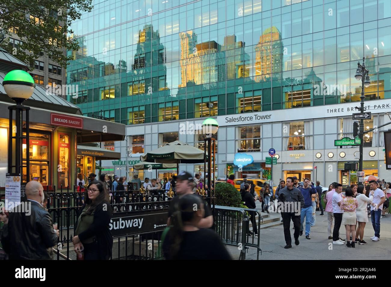 Reflection in Skyscraper 1095 Avenue of the Americas, Bryant Park