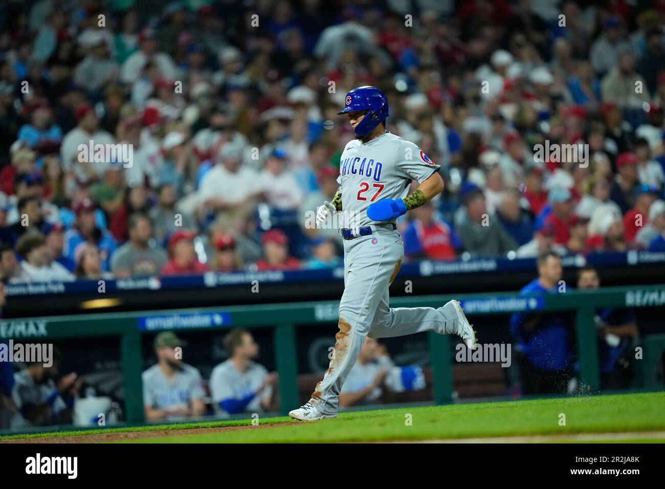 Chicago Cubs' Seiya Suzuki plays during the fifth inning of a baseball ...