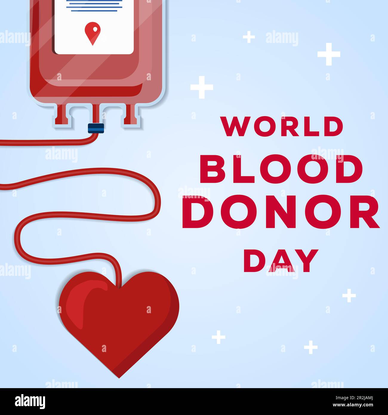 world blood donor day illustration with the blood bag and heart Stock ...