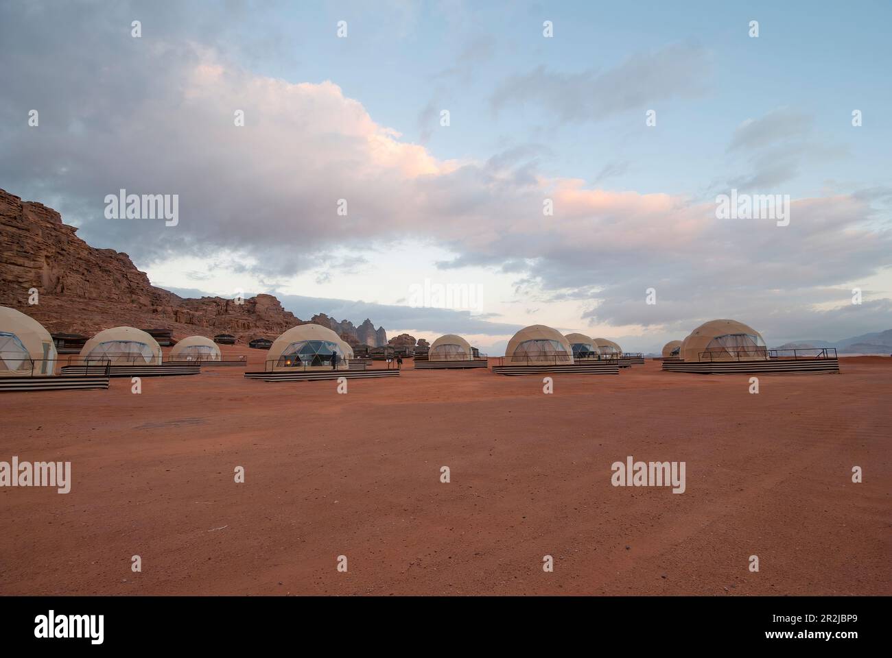 Bubble dome tent in Wadi Rum,Jordan. Stock Photo