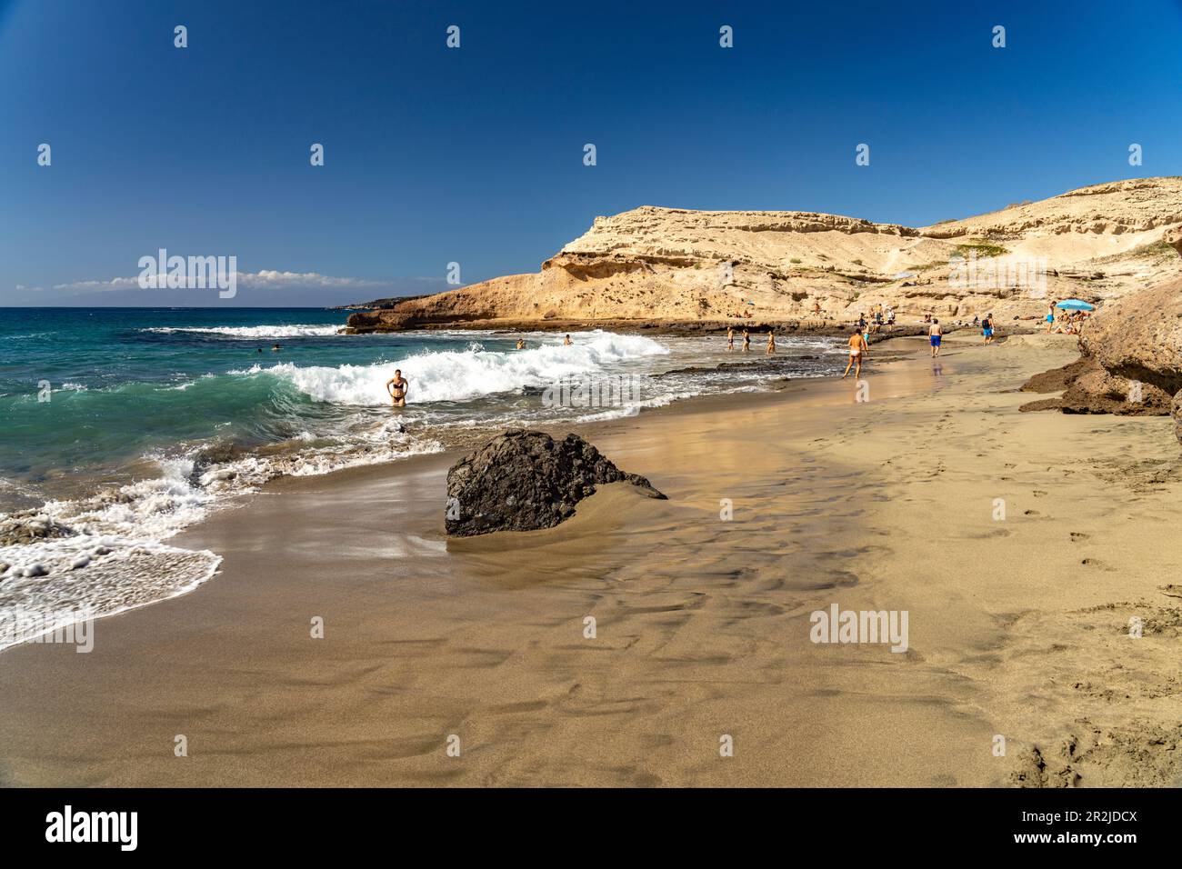 Playa de Diego Hernandez beach on Costa Adeje, Tenerife, Canary Islands, Spain Stock Photo