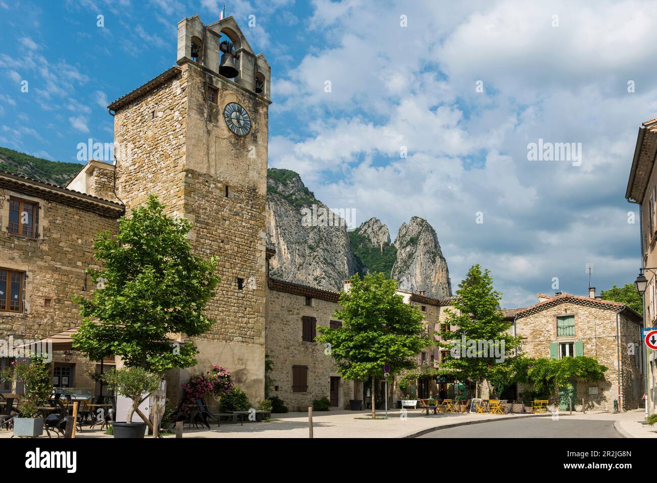 Medieval Village and Rocks, Saou, Drôme Department, Auvergne-Rhone ...
