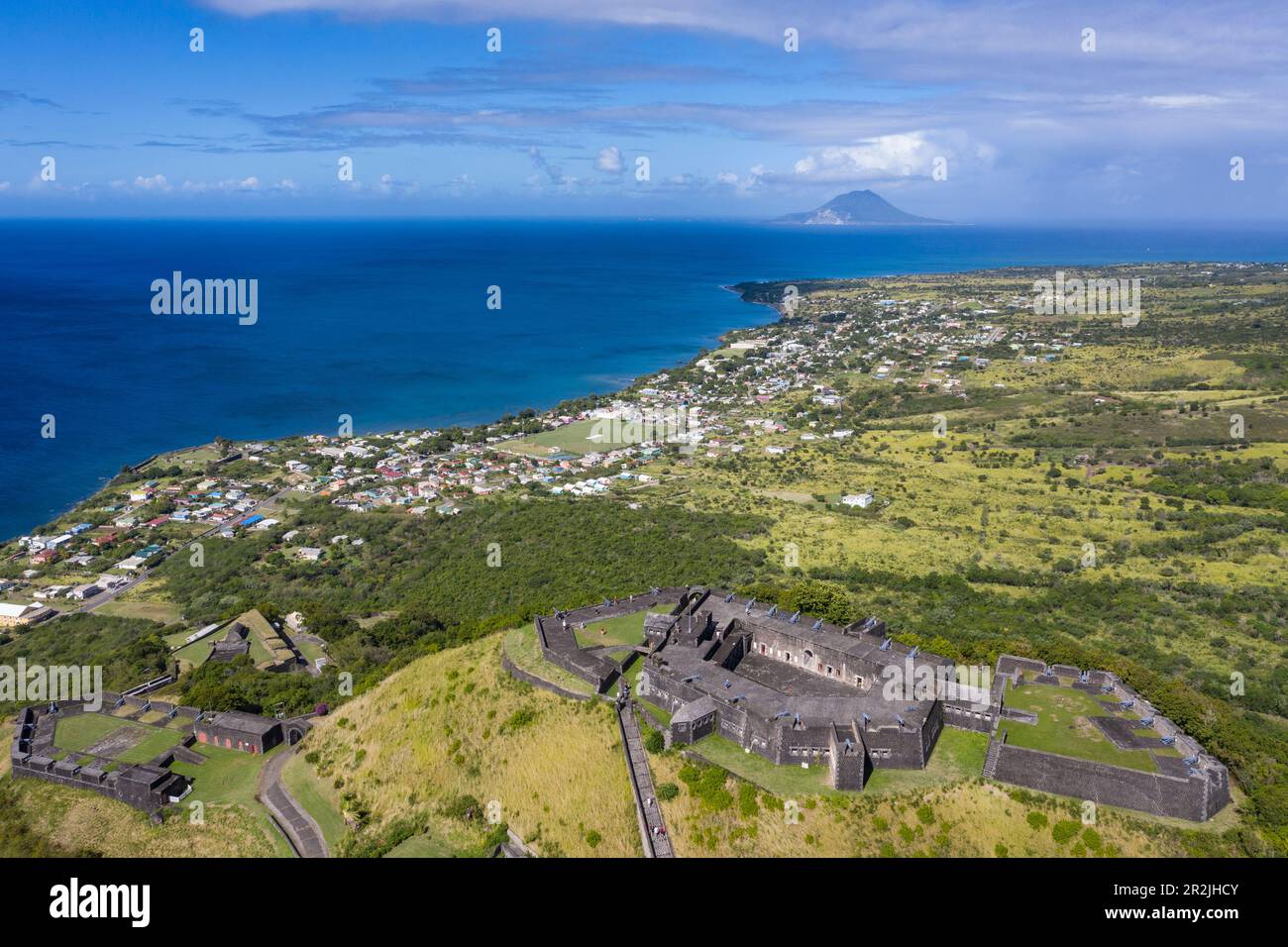 Aerial view of Brimstone Hill Fortress, Saint Kitts Island, Saint Kitts