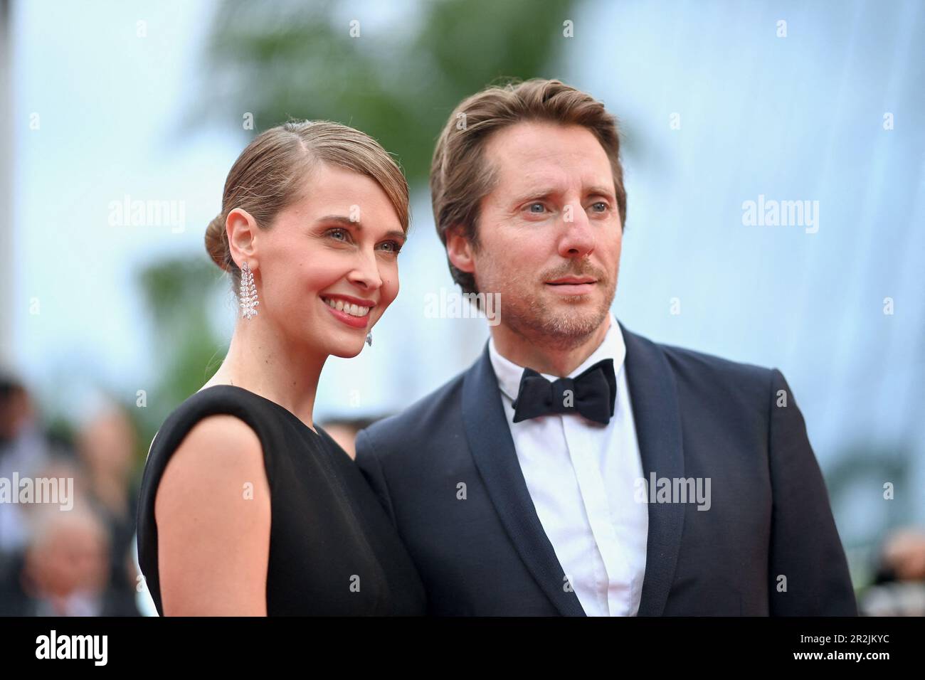 Cannes, France. 19th May, 2023. Ophelie Meunier, Mathieu Vergne attends