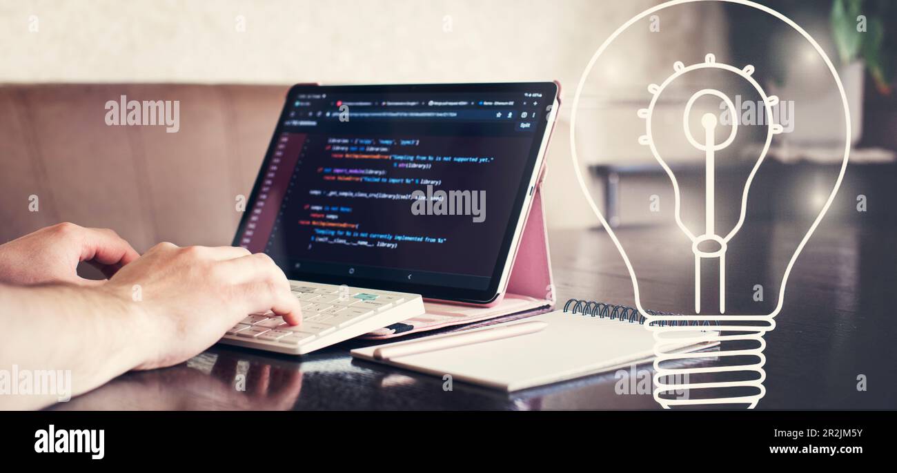 hatbot artificial coding coding background Digital software Stock Photo