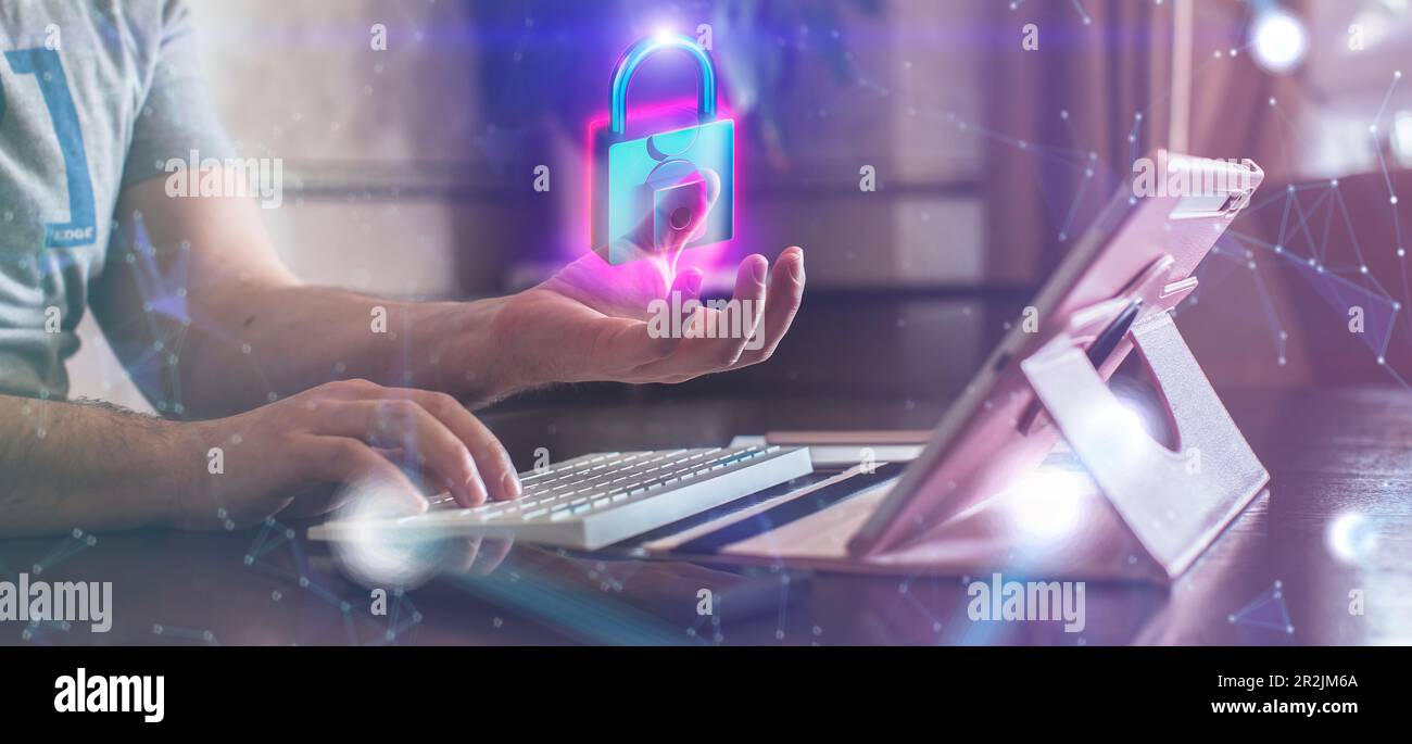 Internet security concept. Personal data and information Stock Photo
