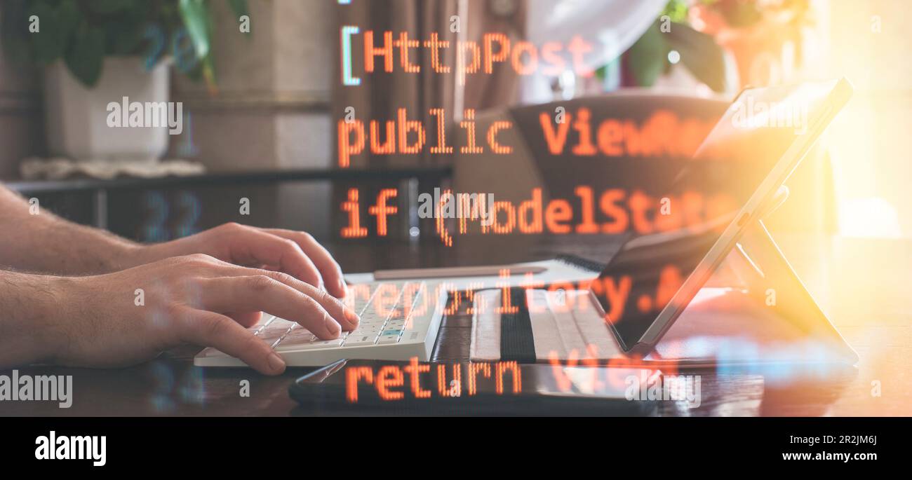 hatbot artificial coding coding background Digital software Stock Photo