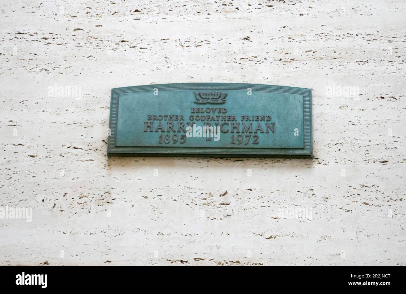 Los Angeles, California, USA 18th May 2023 Actor Harry Richman Grave in Garden of Memories in Alcove of Love at Hillside Memorial Park on May 18, 2023 in Culver City, Los Angeles, California, USA. Photo by Barry King/Alamy Stock Photo Stock Photo