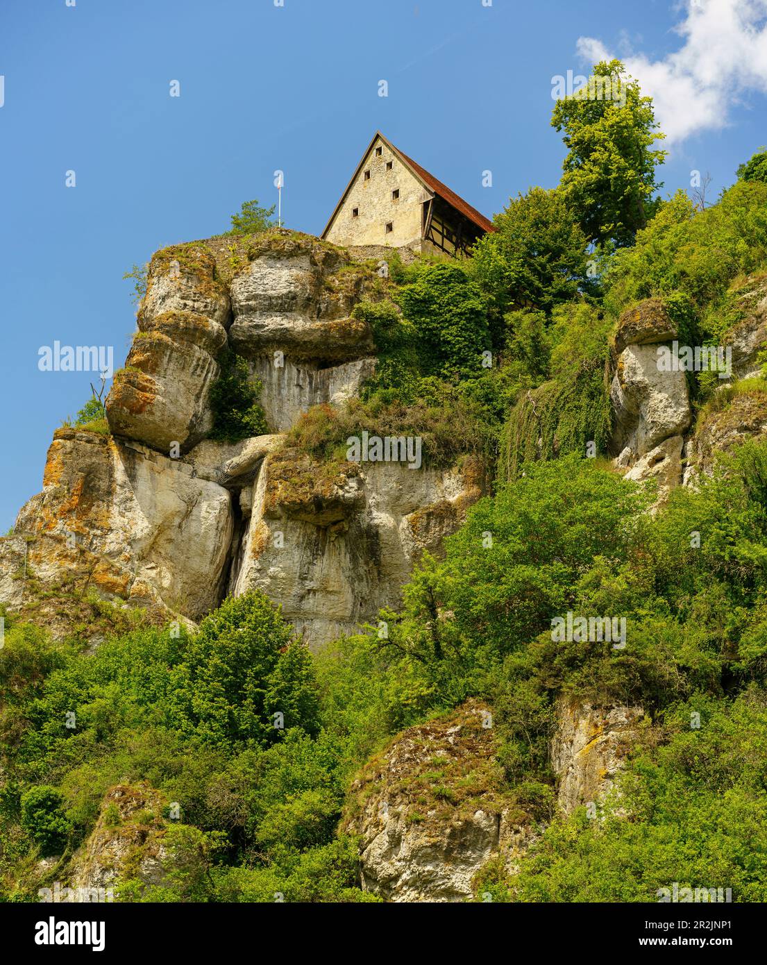 Pottenstein Castle above the town of Pottenstein, Franconian 