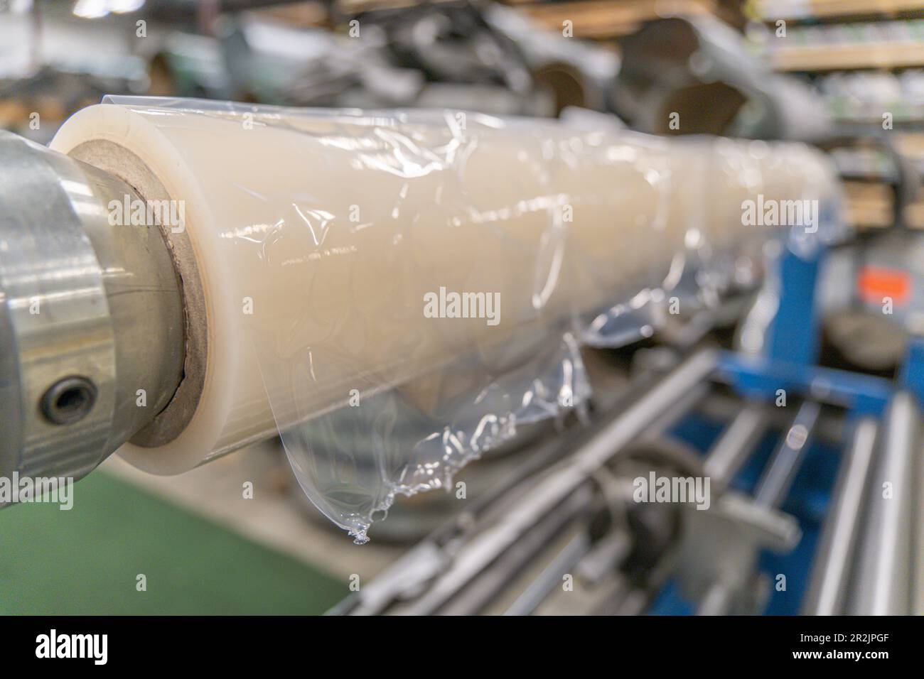 Plastic wrap for laminating metal roofing sheets Stock Photo Alamy