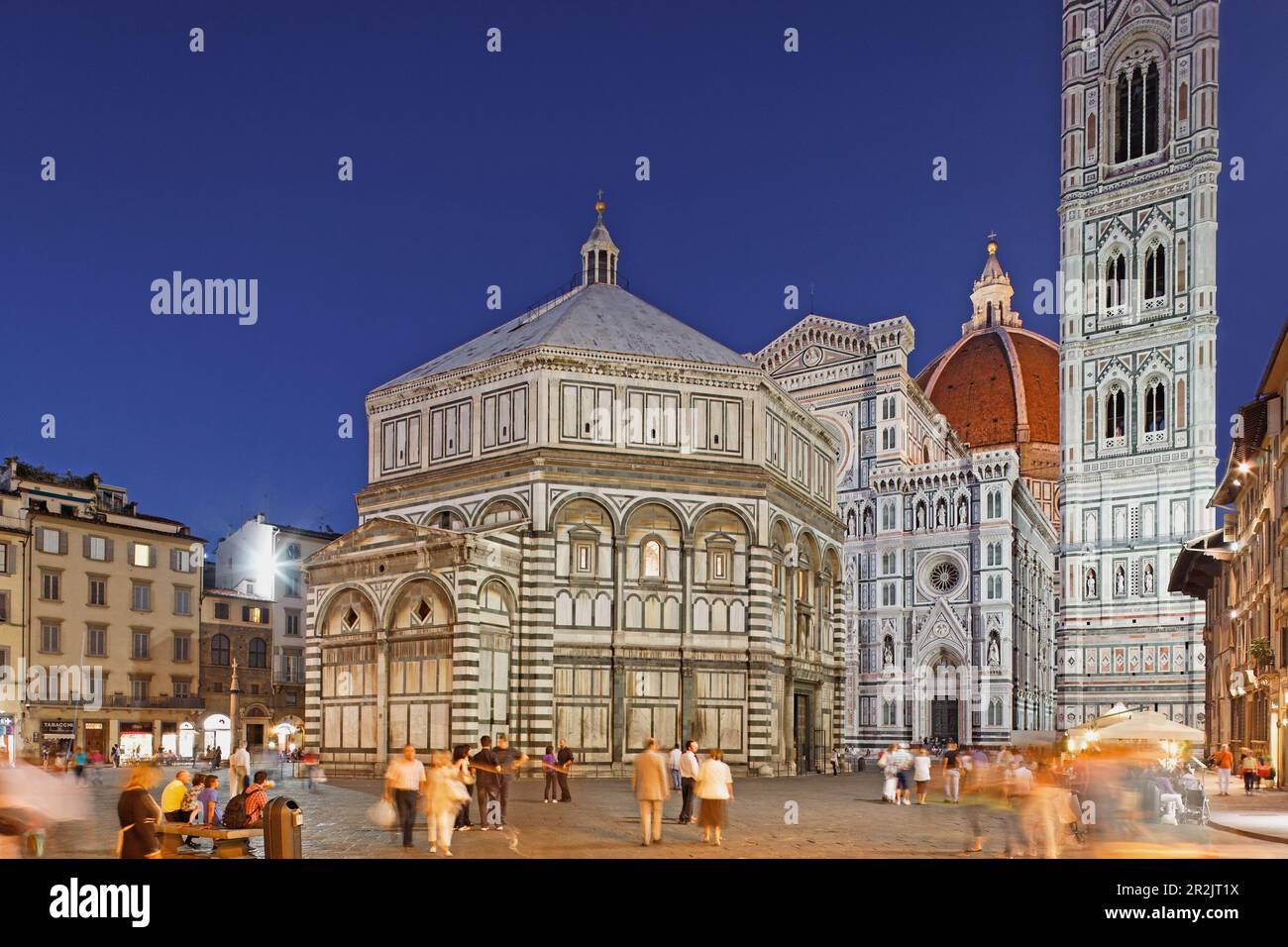 Baptisterium and facade of the cathedral, Kathedrale Santa Maria del Fiore, Florence, Tuscany, Italy Stock Photo