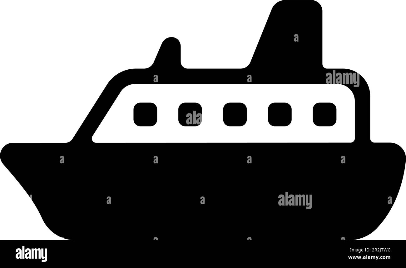 Ship ( travel , cruise )  vector icon illustration Stock Vector