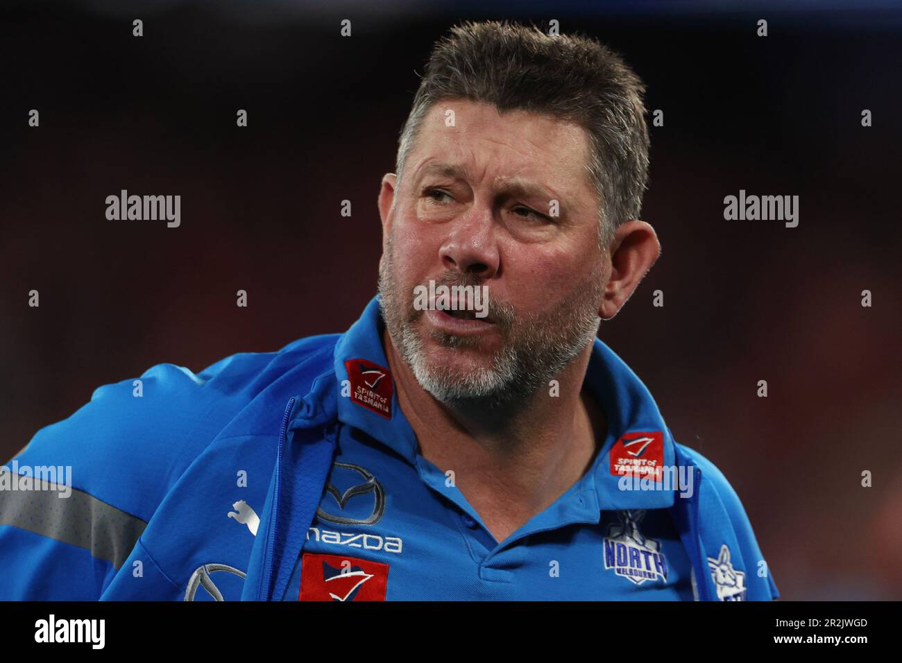 Brett Ratten, interim Senior Coach of the Kangaroos is pictured during ...