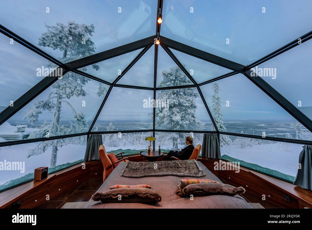 Glass igloo in Levi, Finland Stock Photo Alamy