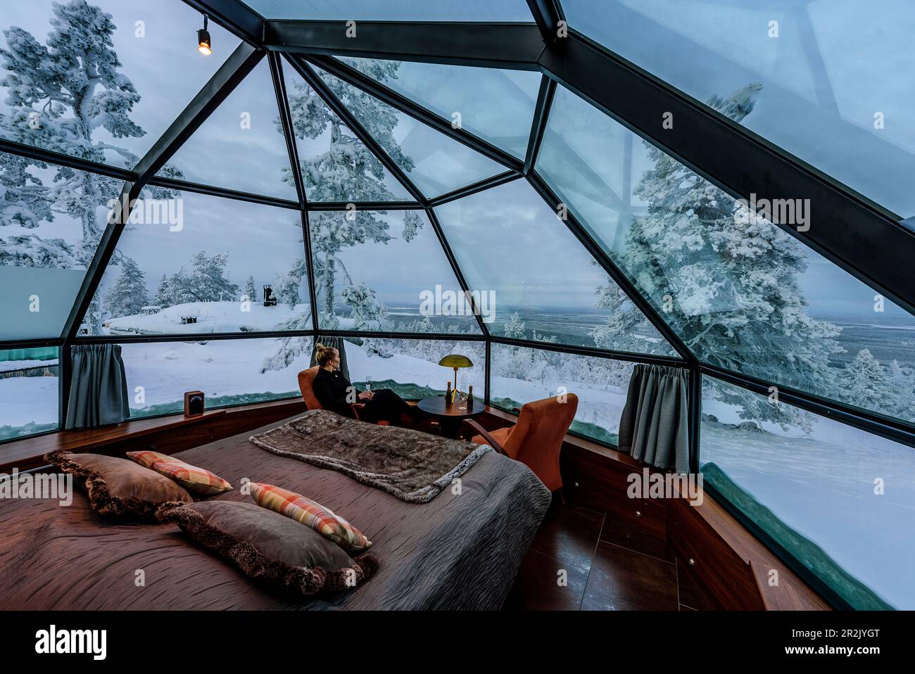 Glass igloo in Levi, Finland Stock Photo Alamy