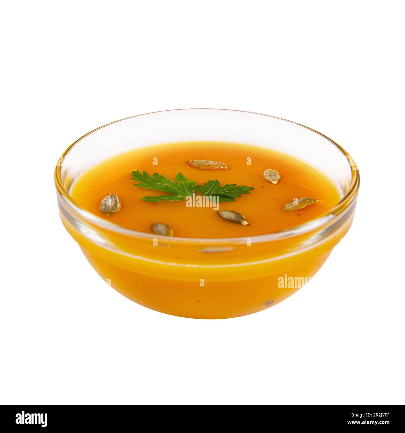 Pumpkin cream soup isolated on white background Stock Photo Alamy