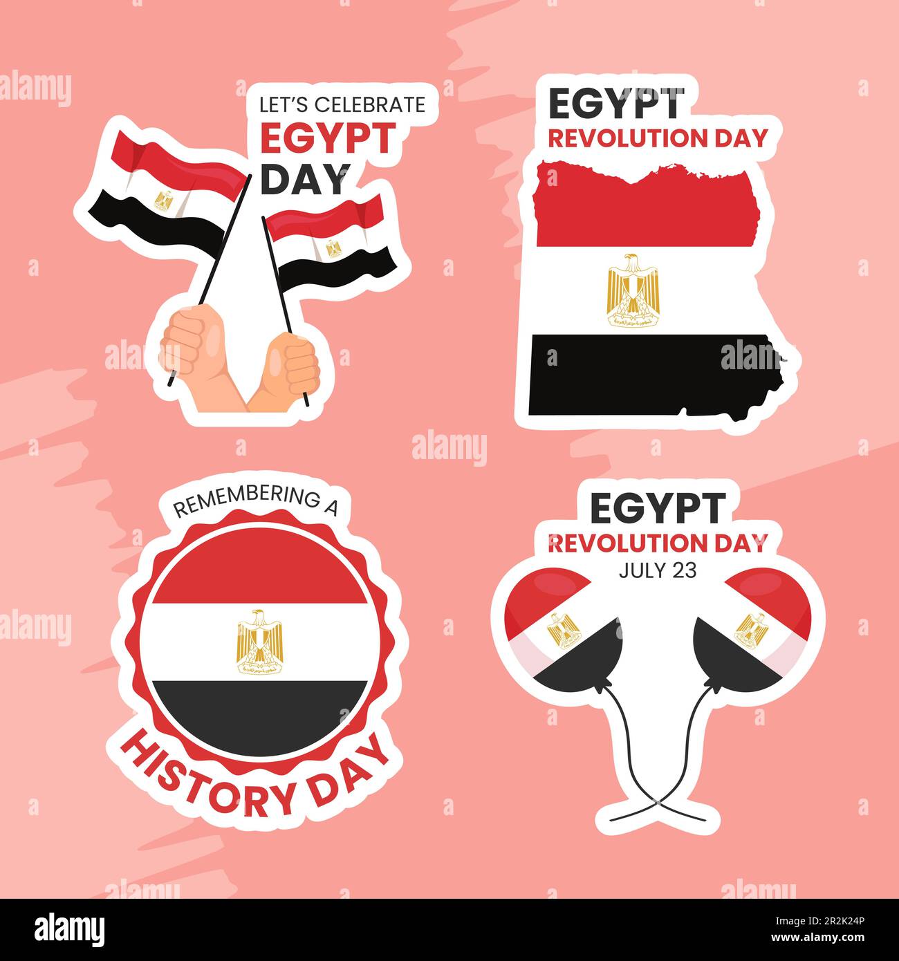 Egypt Revolution Day Label Flat Cartoon Hand Drawn Templates Background