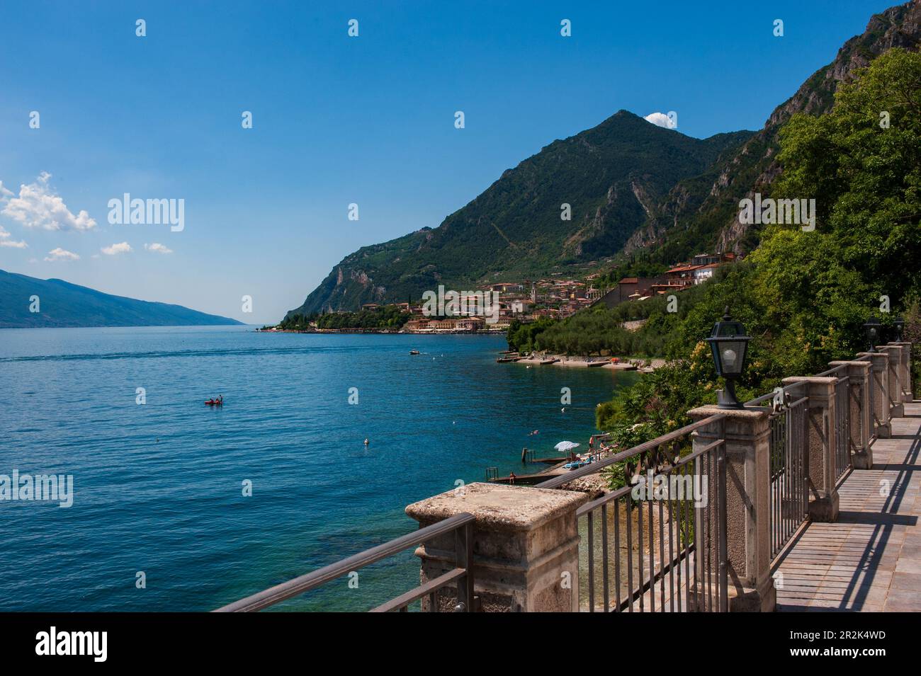 The lakeside of Limone sul Garda, a tourist destination much ...