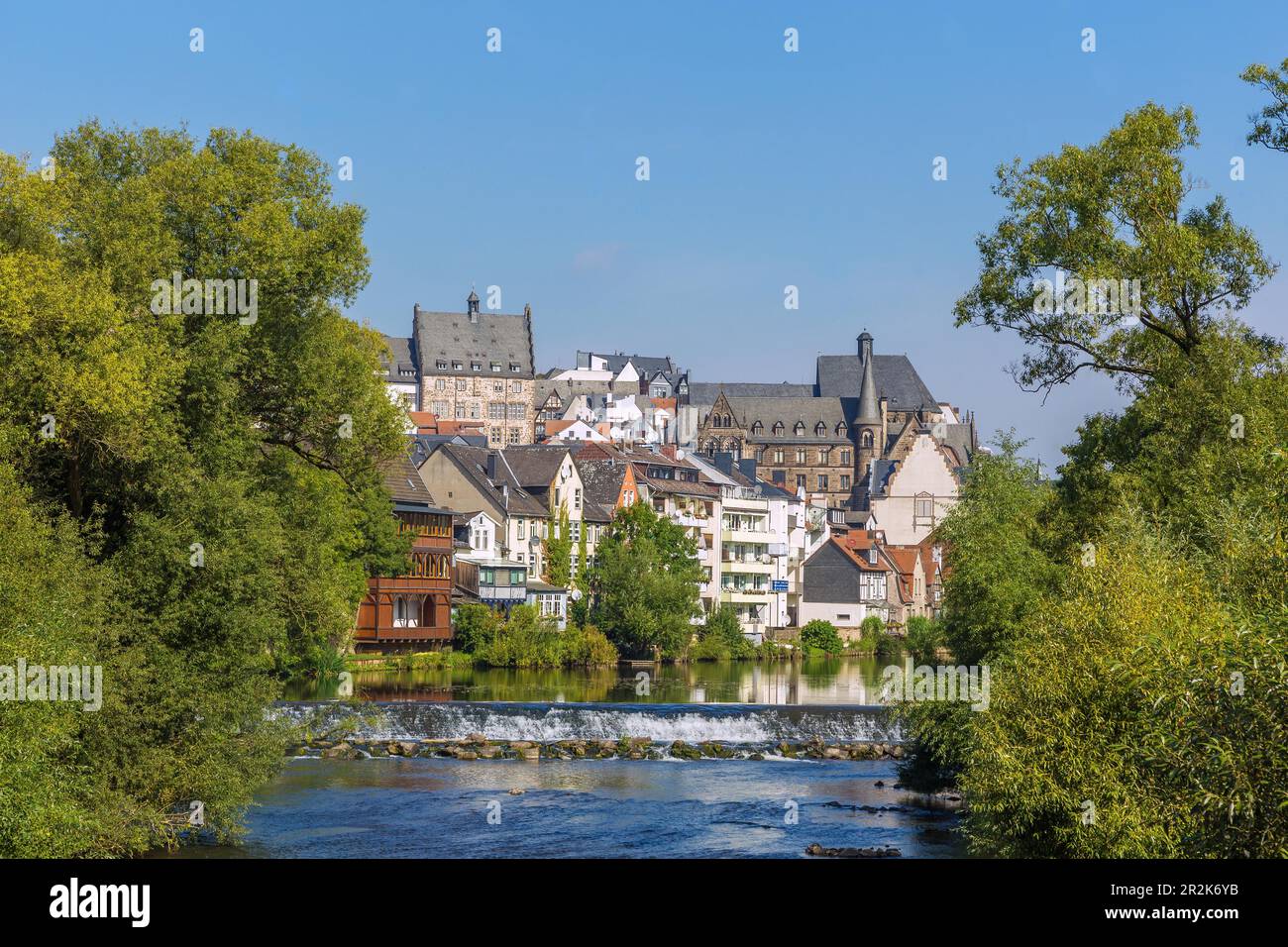 Marburg an der Lahn; City view from Trojedamm; landgrave castle; Old