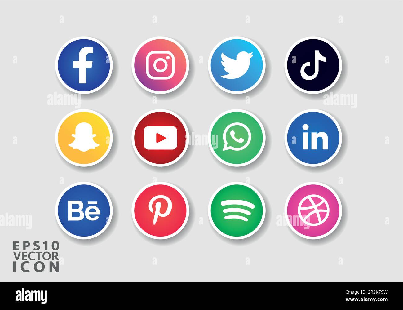 Set of popular social media icons Social media icons pack Social Media logos pack Stock Vector