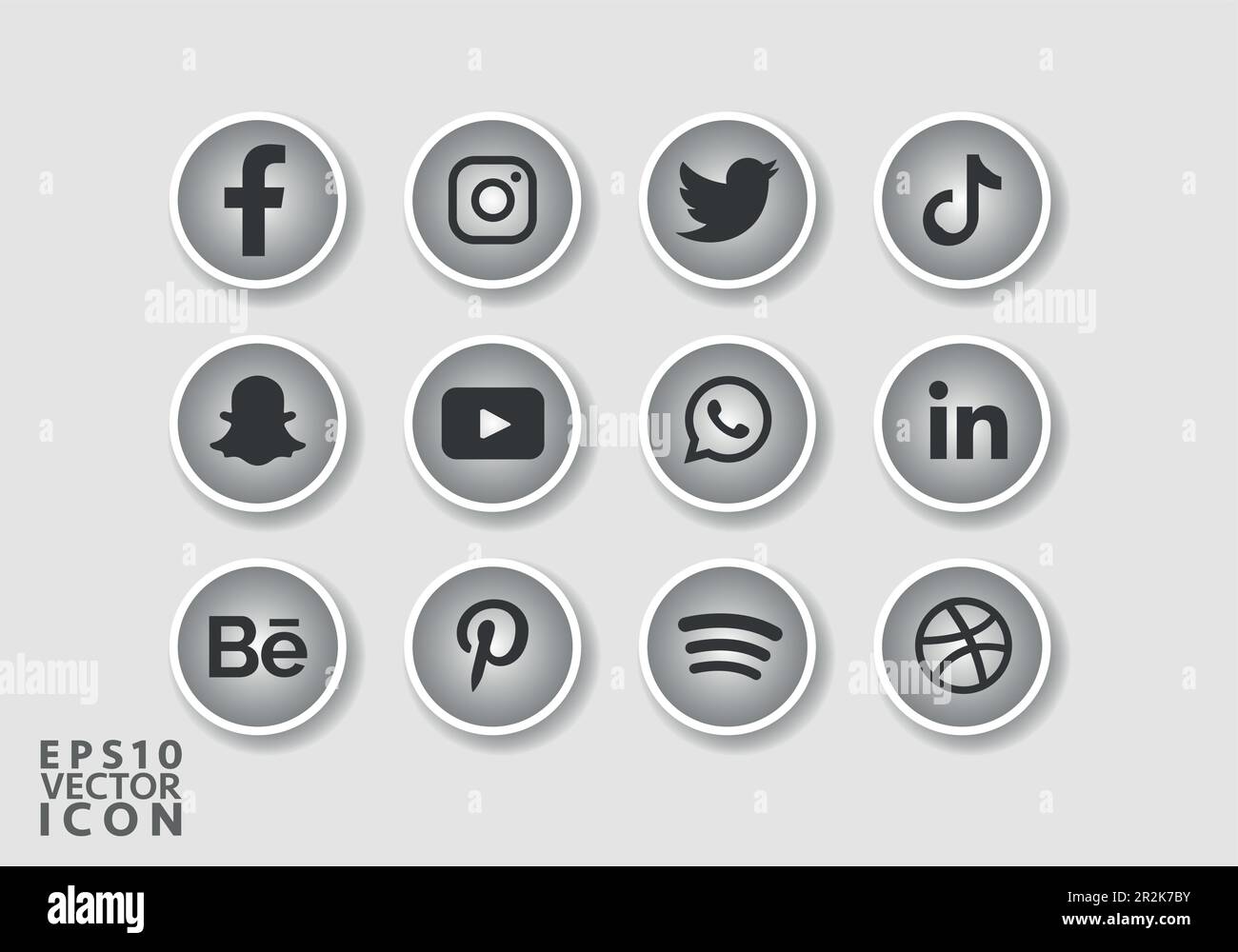 Set of popular social media icons Social media icons pack Social Media logos pack Stock Vector