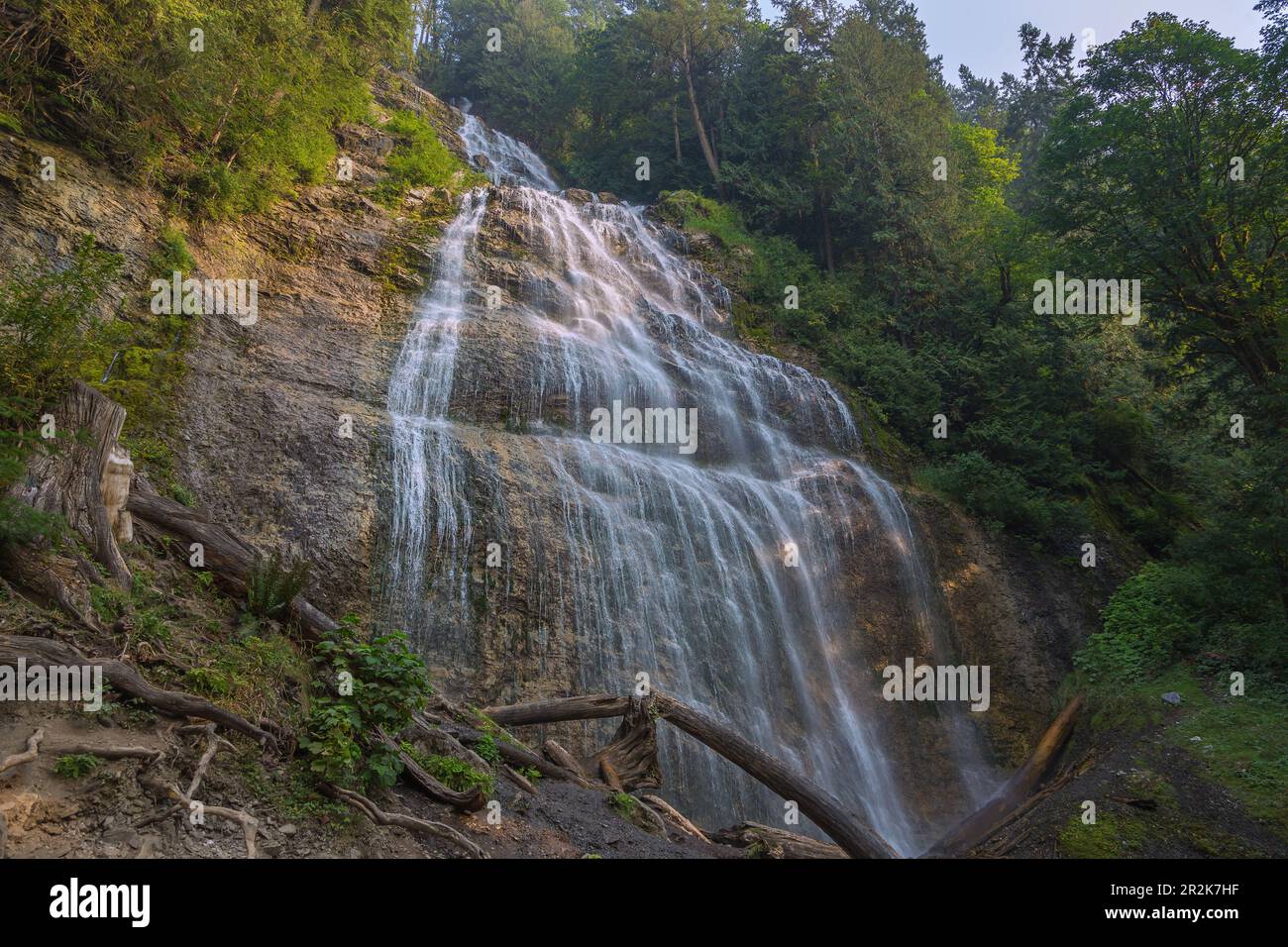 Bridal Veil Falls Provincial Park at Chilliwack, waterfall Stock Photo