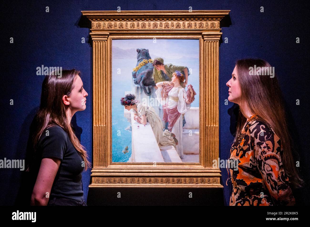 London, UK. 19 May 2023. Sir Lawrence Alma-Tadema, A Coign of Vantage, oil on panel, Estimate $2,500,000-3,500,000 - The second installment of the Ann & Gordon Getty Collection: Temple of Wings sale at Christies. Following the October 2022 sale in June this presents the contents of the Gettys' historic, turn of the century, Berkeley property: Temple of Wings. The Collection will be sold over one live auction in New York - taking place on June 14, and two online sales ending on June 15. Proceeds will benefit selected arts and science organizations designed by Ann and Gordon Getty. Credit: Guy Stock Photo