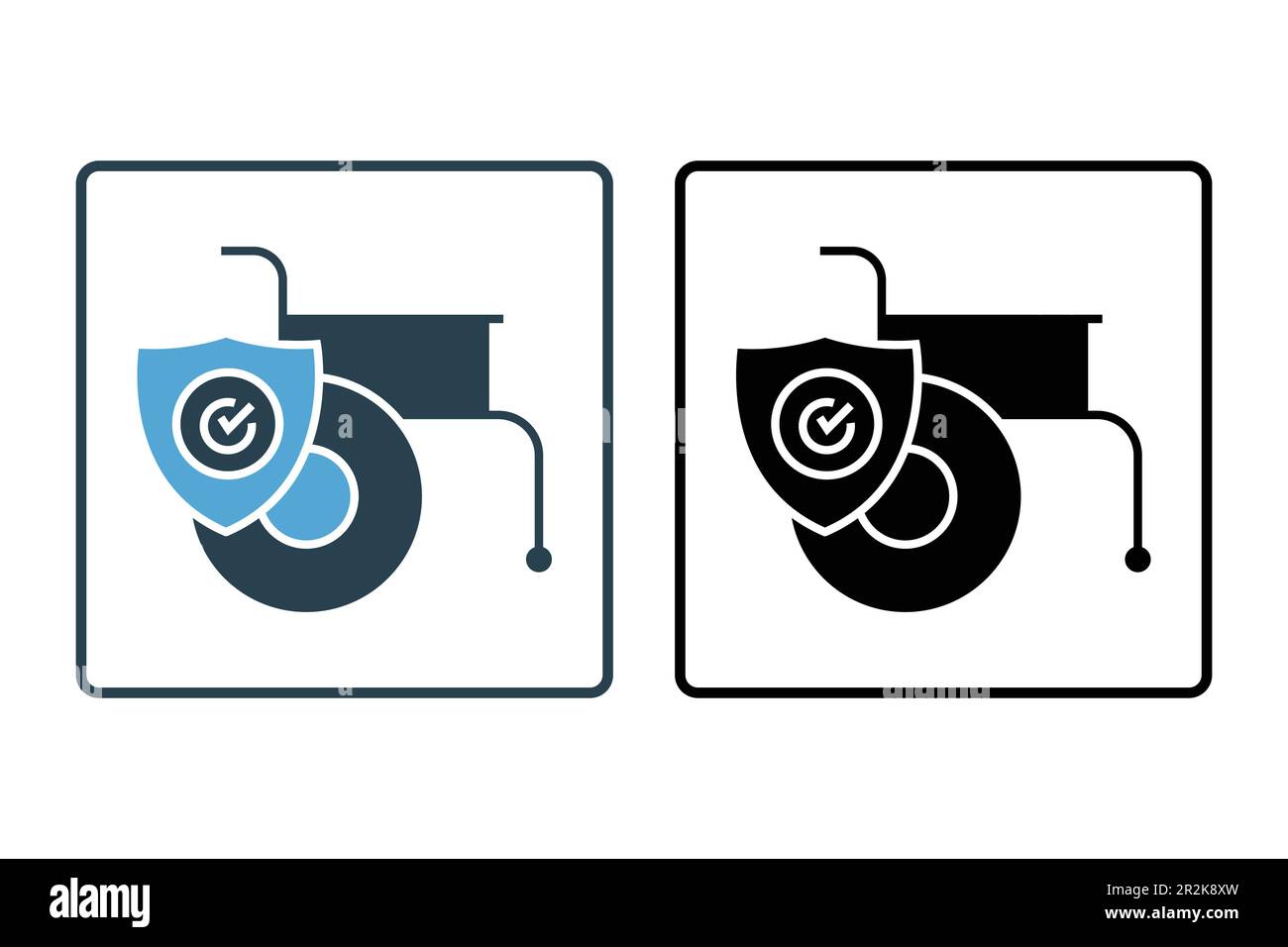 Disability insurance vector icon. solid icon style design. Simple vector design editable Stock Vector
