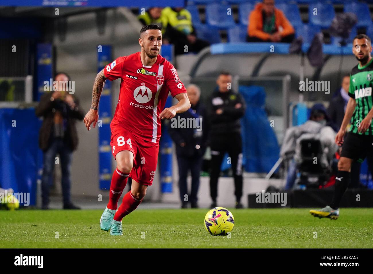 Patrick Ciurria (AC Monza) during the Italian championship Serie A football match between US Sassuolo and AC Monza on May 19, 2023 at Mapei Stadium in Reggio Emilia, Italy - Credit: Luca Rossini/E-Mage/Alamy Live News Stock Photo