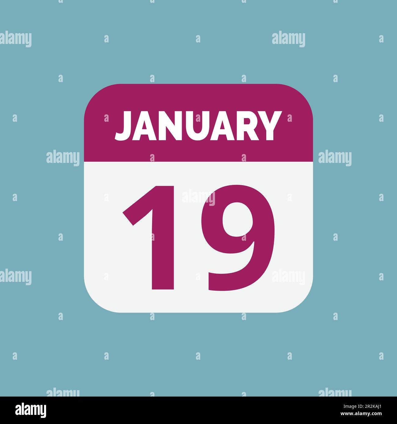 Flat January 19 calendar Icon Stock Vector Stock Vector Image & Art Alamy